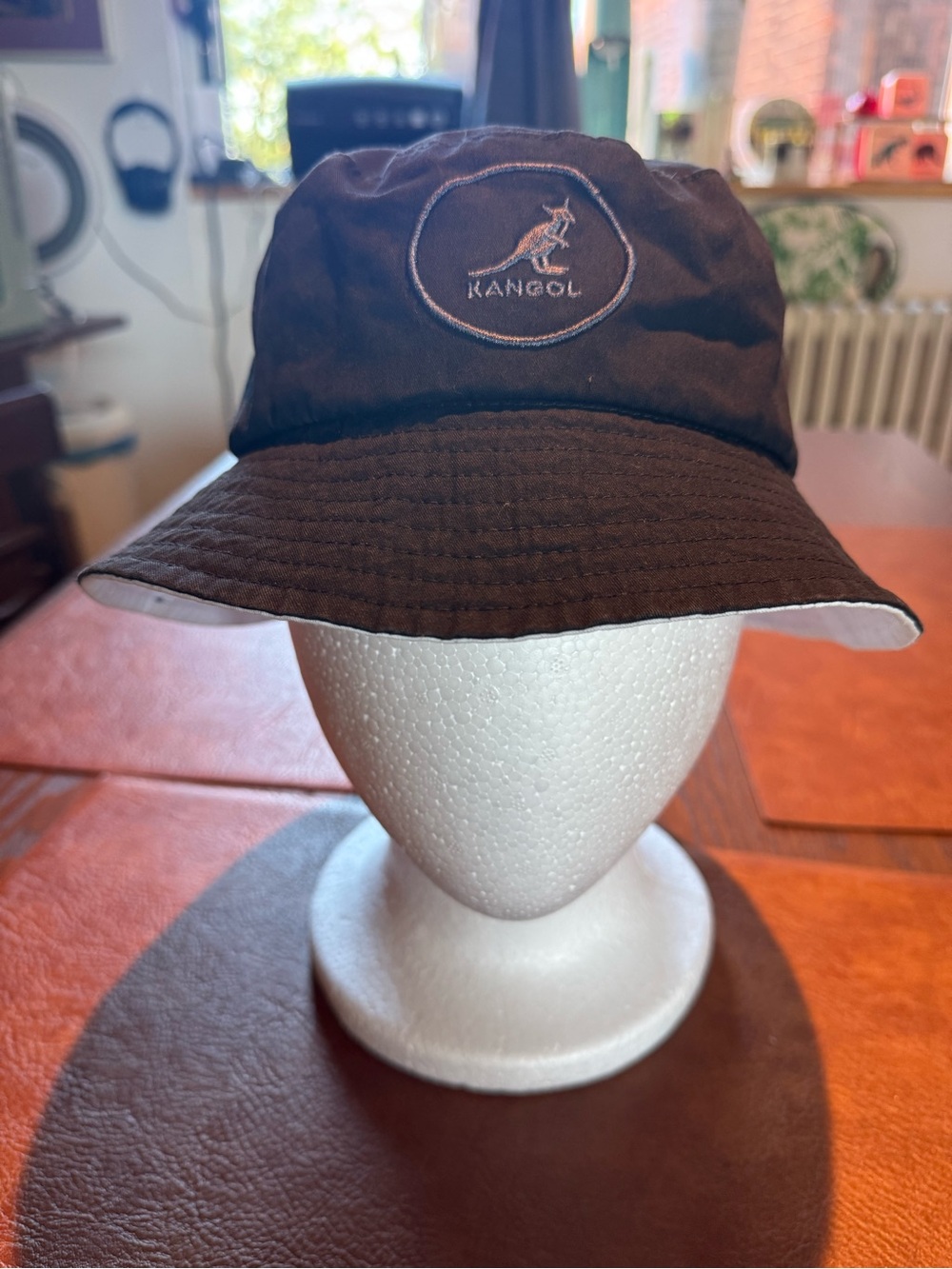 Kangol Black Cotton Bucket Hat - Classic Logo